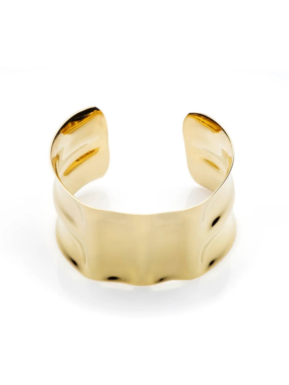 24k Gold Plated Hammered Cuff Bracelet NWOT - Picture 3 of 4